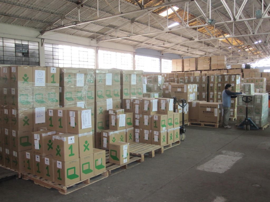 Figure 6 40,000 XOs in a Ministry of Education warehouse in Lima, Peru. ALTC Blog