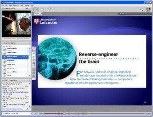 Professor John Fothergill delivering his keynote via Collaborate