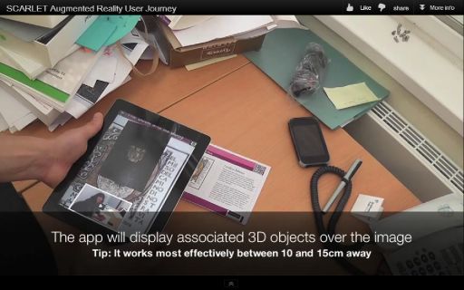 Screenshot from video showing the SCARLET app in use