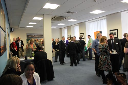 Photo of people networking at Scottish Mobile Learning Day