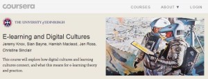 Screenshot of Coursera page for E-learning and Digital Cultures course
