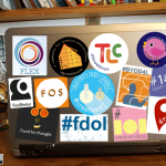 Laptop and stickers