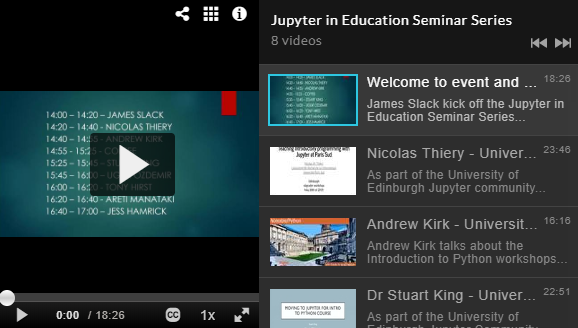 Jupyter in Education Seminar Series