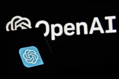 Open AI logo and screen